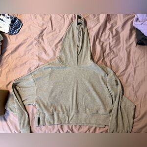 ALO Yoga Ribbed Knit Sweater - Gray and Pink